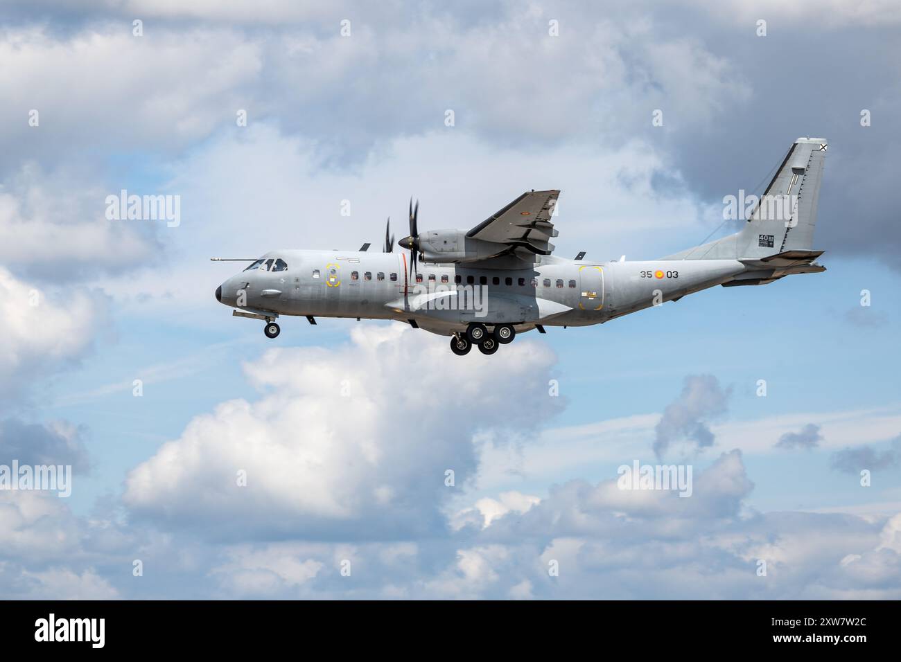 Armée de l'air espagnole - CASA C-295, arrivée à la RAF Fairford pour prendre part à l'exposition statique au Royal International Air Tattoo 2024. Banque D'Images