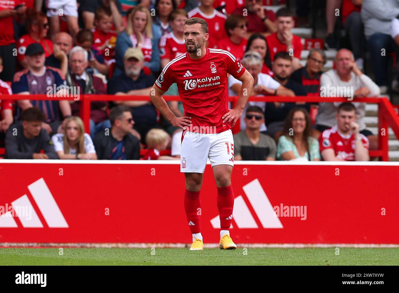 Harry Toffolo de Nottingham Forest lors du match de Nottingham Forest FC contre Bournemouth FC English premier League au City Ground, Nottingham, Angleterre, Royaume-Uni le 17 août 2024 Banque D'Images