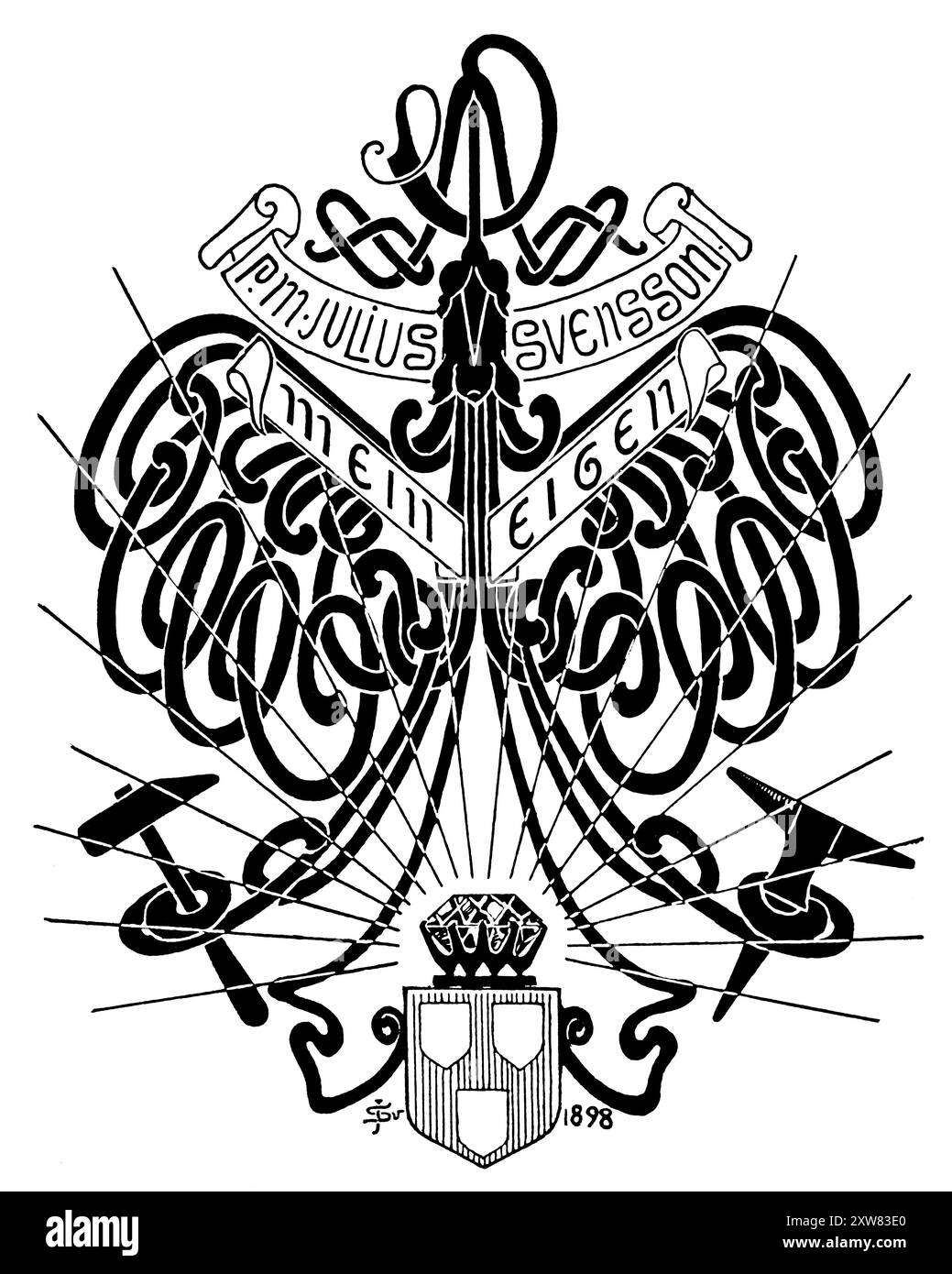 1898 Personal mein eigen – My Own Shining Diamond motif bibliothèque par l'artiste allemand Julius Svensson Banque D'Images