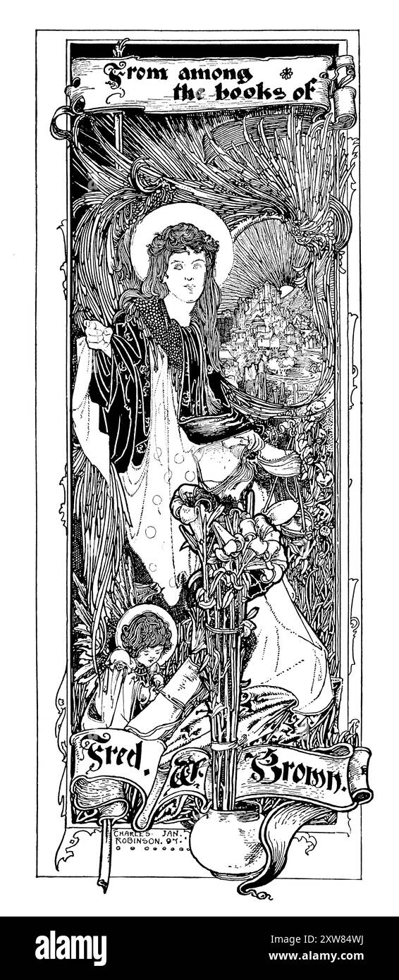 Bibliothèque 1897 pour Fred W Brown, conçue par Charles Robinson Banque D'Images