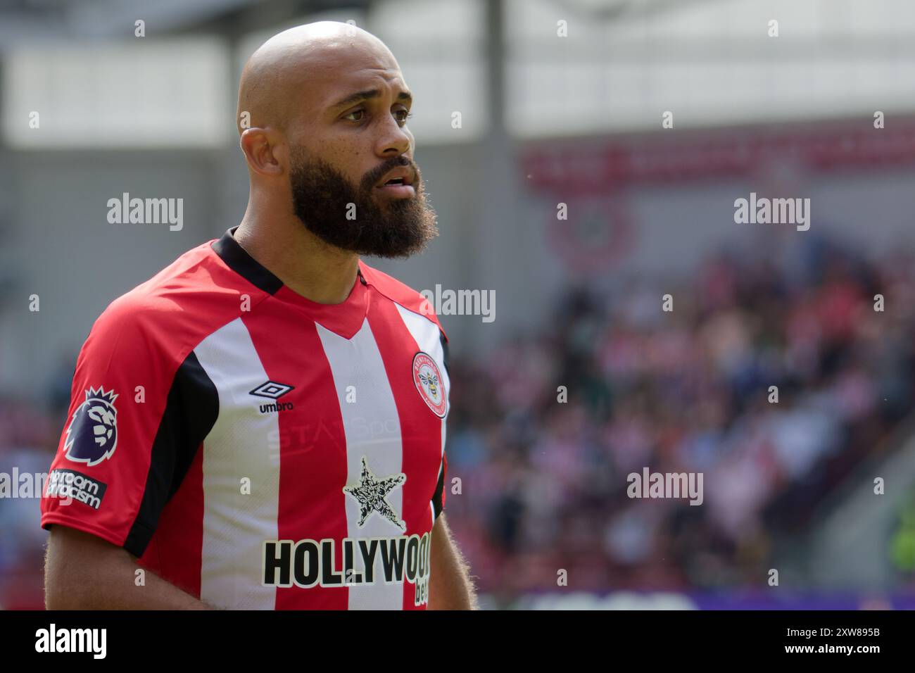 Londres, Royaume-Uni. 18 août 2024. Londres, Angleterre, 18 août 2024 : Bryan Mbeumo (19 Brentford) lors du match de premier League entre Brentford et Crystal Palace au Gtech Community Stadium à Londres, en Angleterre. (Pedro Porru/SPP) crédit : SPP Sport Press photo. /Alamy Live News Banque D'Images