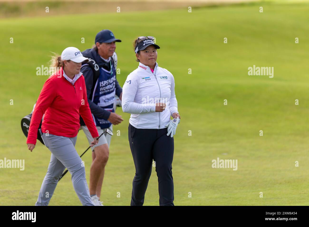 North Ayrshire, Écosse. 18 août 2024. Megan Khang lors de la dernière manche de l’ISPS HANDA Women’s Scottish Open 2024 à Dundonald Links. Banque D'Images