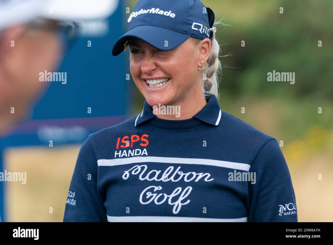 North Ayrshire, Écosse. 18 août 2024. L'anglaise Charley Hull lors de la dernière manche de l'ISPS HANDA Women's Scottish Open 2024 à Dundonald Links. Banque D'Images