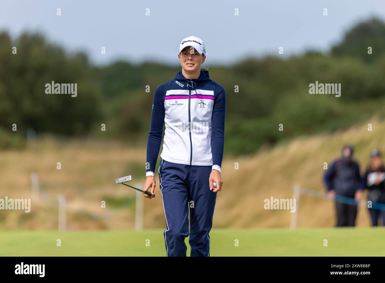 North Ayrshire, Écosse. 18 août 2024. Esther Henseleit lors de la dernière manche de l’ISPS HANDA Women’s Scottish Open 2024 à Dundonald Links. Banque D'Images