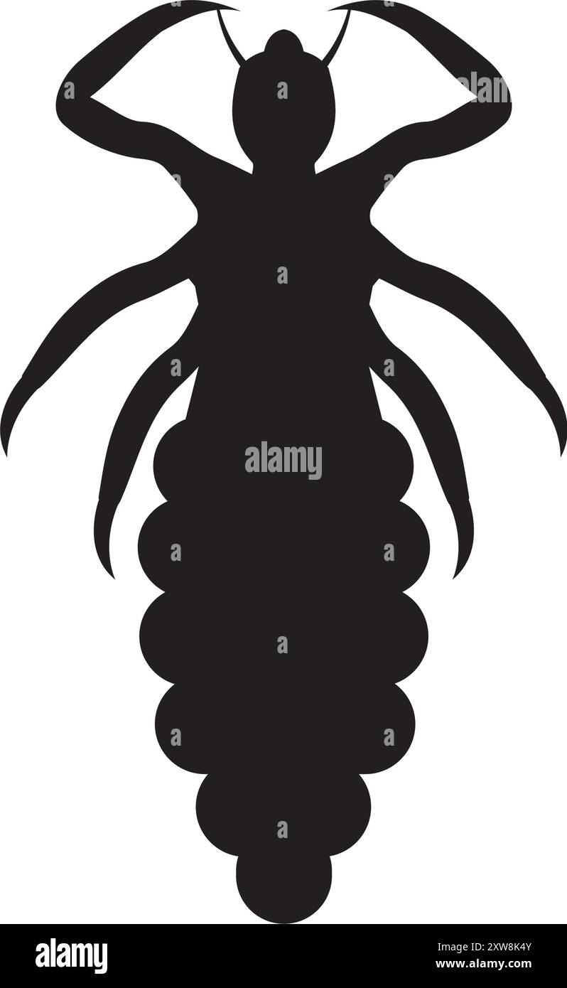 Silhouette Head pou humain Pediculus Humanus Illustration de Vecteur