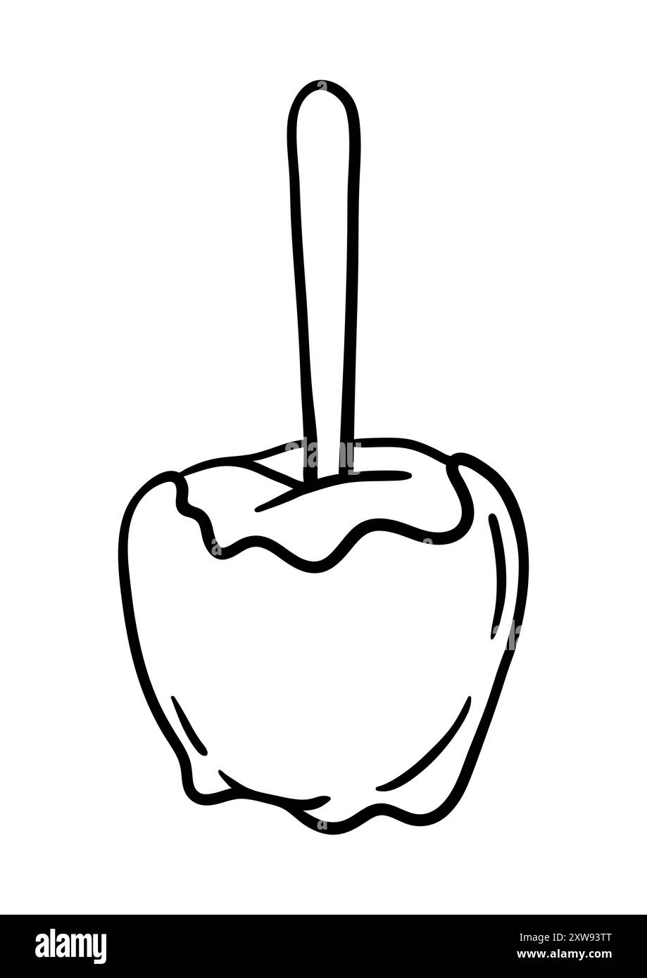 Illustration de pomme caramel. Délicieux bonbons sains d'automne. Illustration de Vecteur