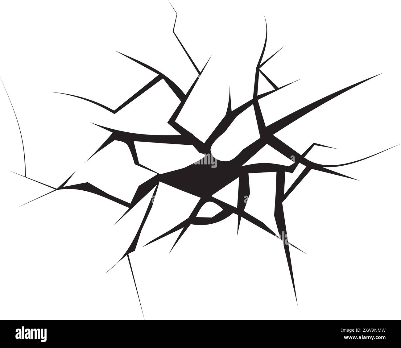 Fissures de verre brisées. Fractures par accident. Surface de découpe Illustration de Vecteur