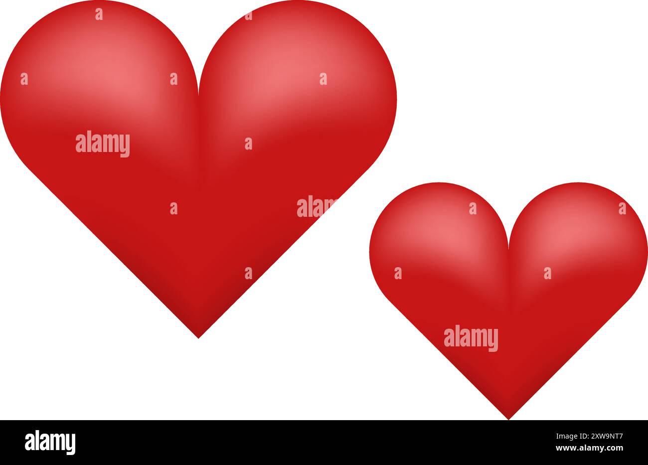 Deux cœurs ensemble. Signe d'amour romantique rouge Illustration de Vecteur Deux cœurs ensemble. Signe d'amour romantique rouge Illustration de Vecteur