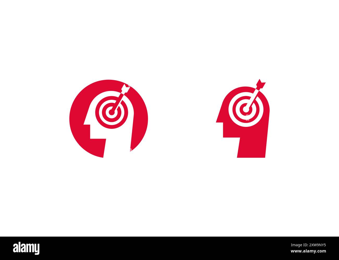 Logo Head of Man and Target Arrow, modèle de logo minimaliste et moderne Premium. Fichier modifiable Illustration de Vecteur