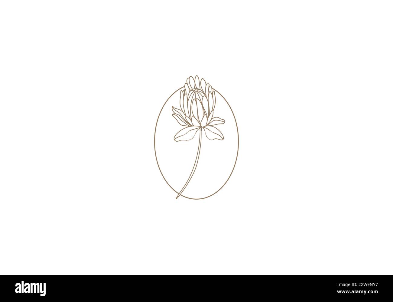 Logo Protea fleur, féminisme, minimaliste, moderne, logo Line, couleur modifiable Illustration de Vecteur