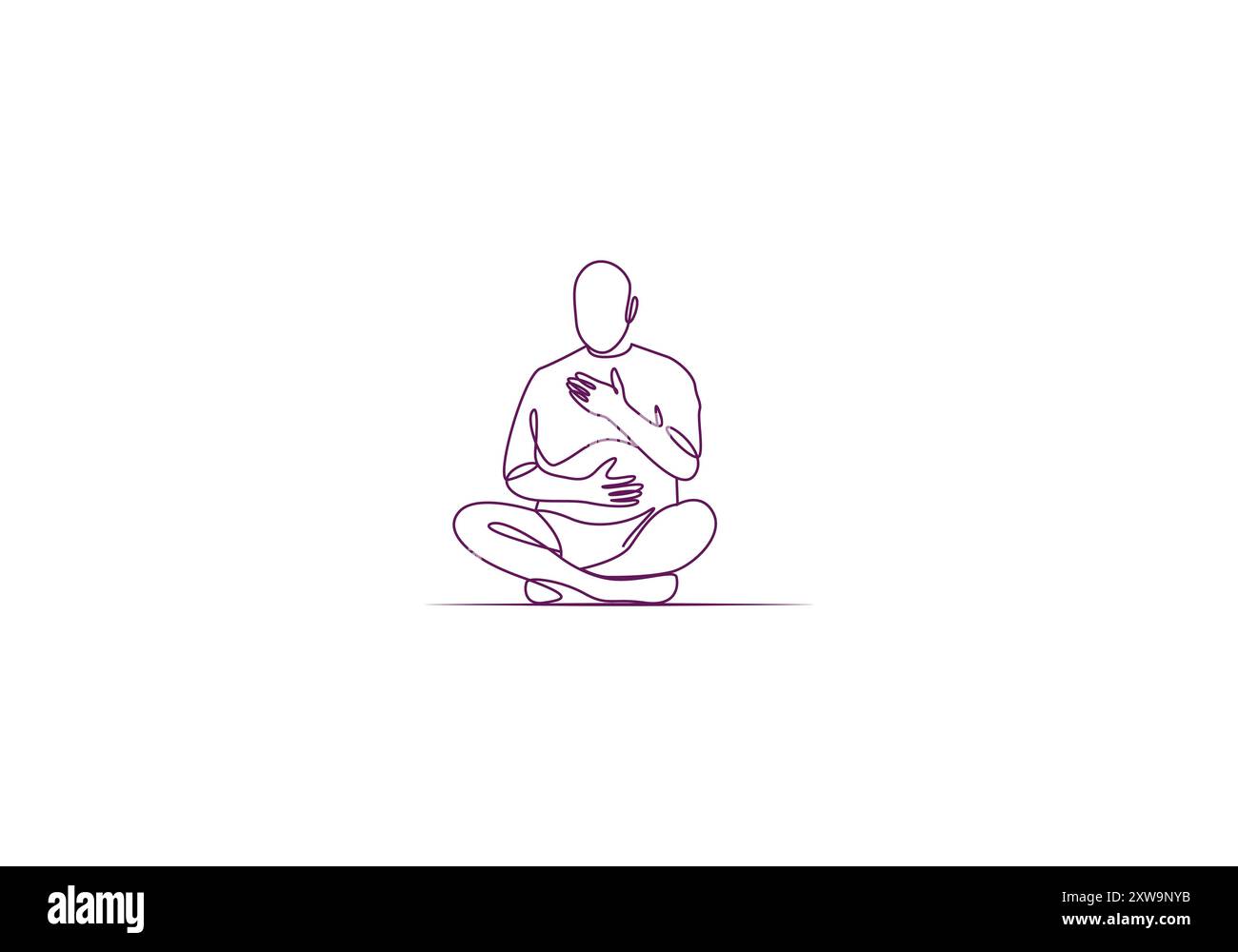 Logo People méditation, minimaliste, moderne, logo Line, couleur modifiable Illustration de Vecteur