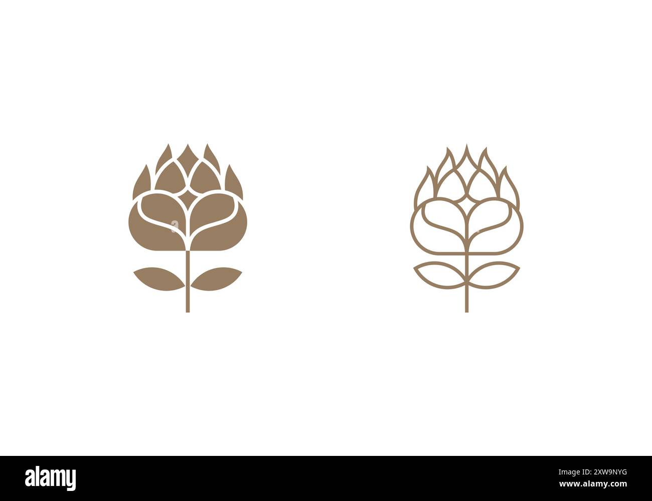 Logo Protea fleur, féminisme, minimaliste, moderne, logo Line, couleur modifiable Illustration de Vecteur