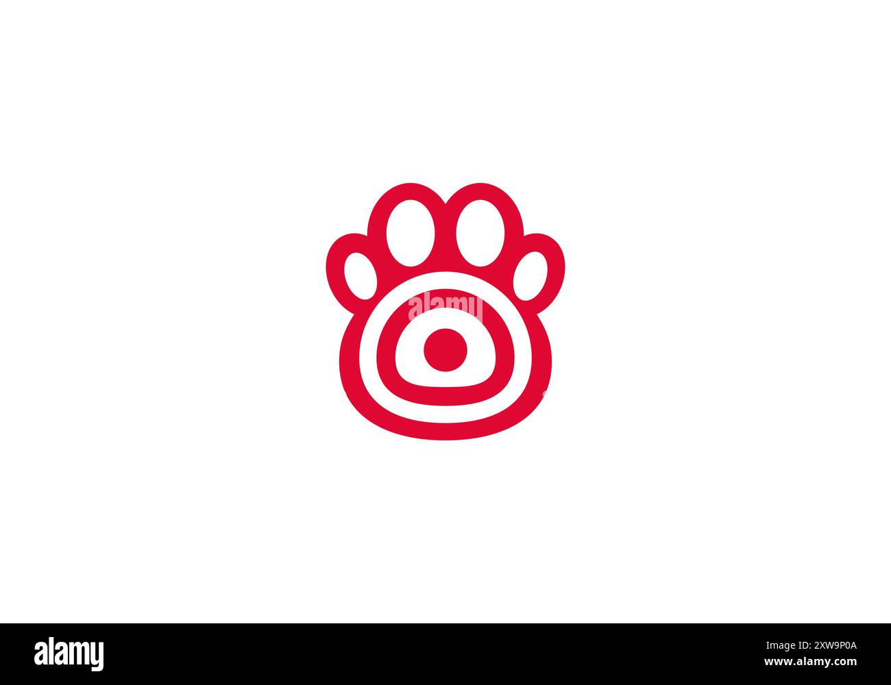 Logo Paw Dog et Target, minimaliste et moderne modèle de logo Premium. Fichier modifiable Illustration de Vecteur