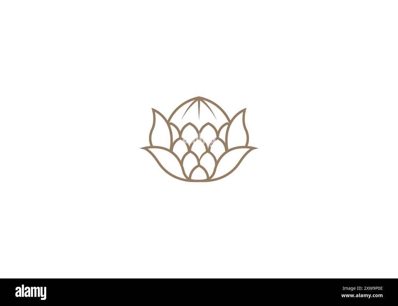 Logo Protea fleur, féminisme, minimaliste, moderne, logo Line, couleur modifiable Illustration de Vecteur