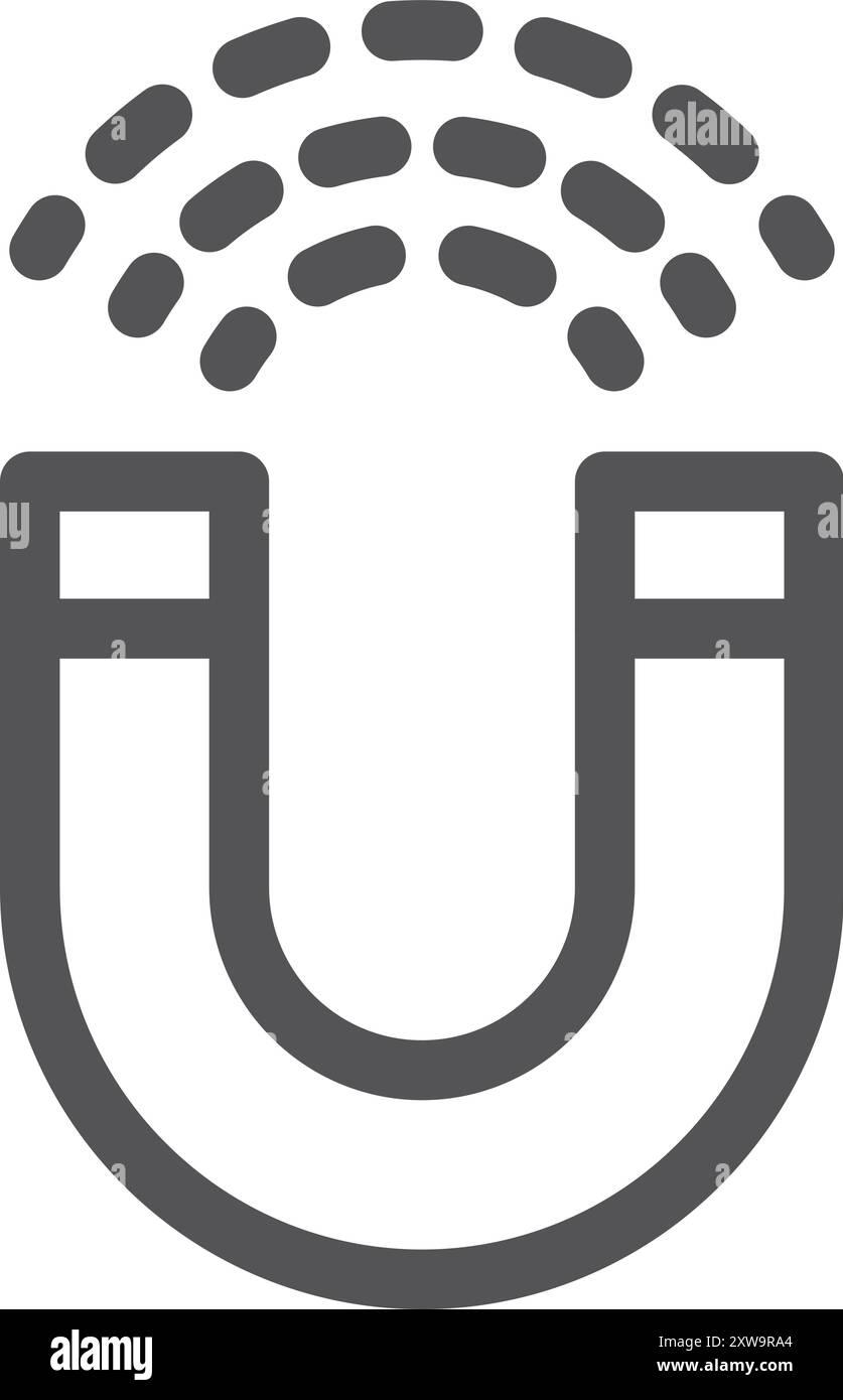 Icône de ligne magnétique. Force physique. Symbole magnétique Illustration de Vecteur