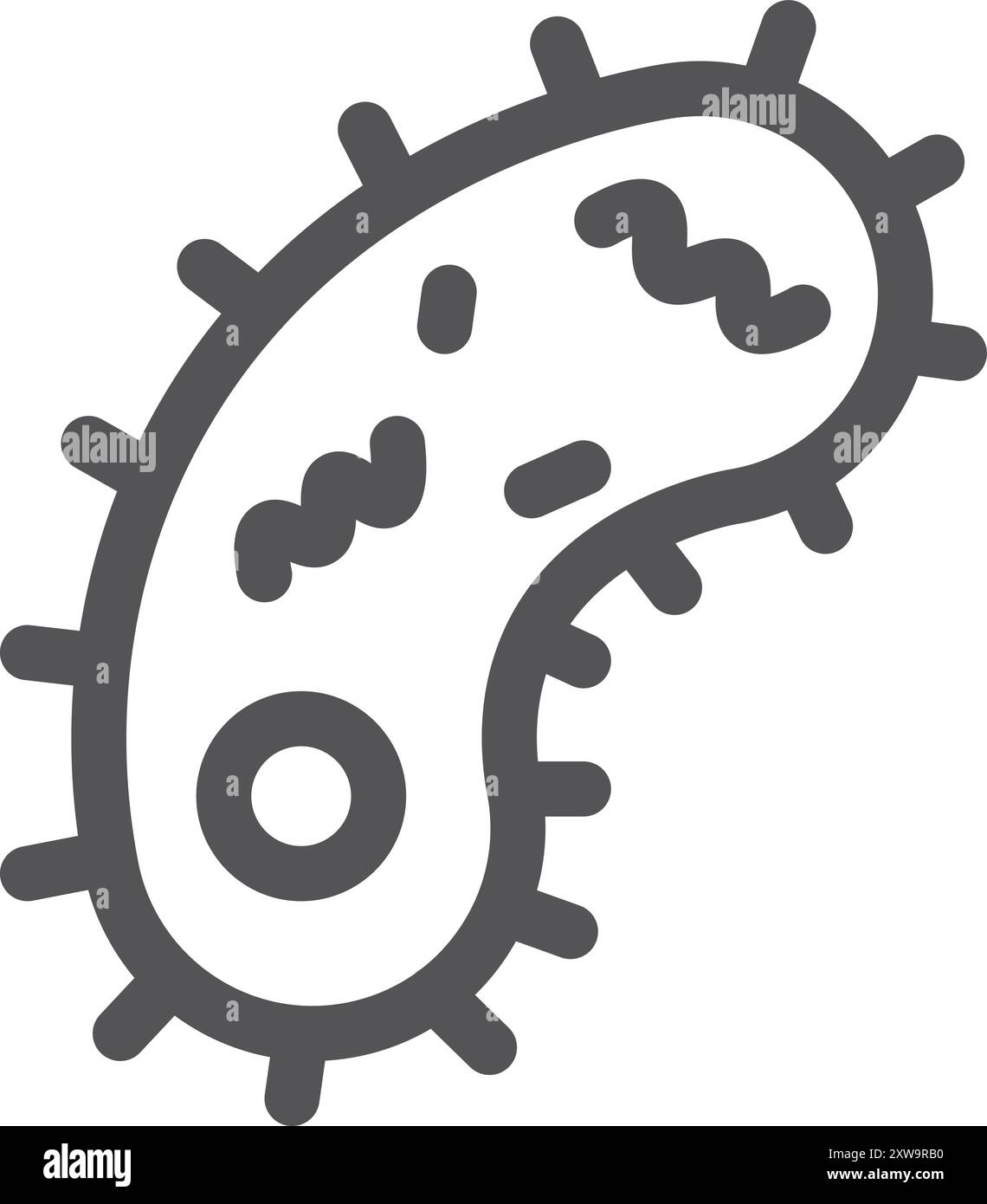 Icône de ligne de bactéries. Cellule pathogène. Symbole germe Illustration de Vecteur