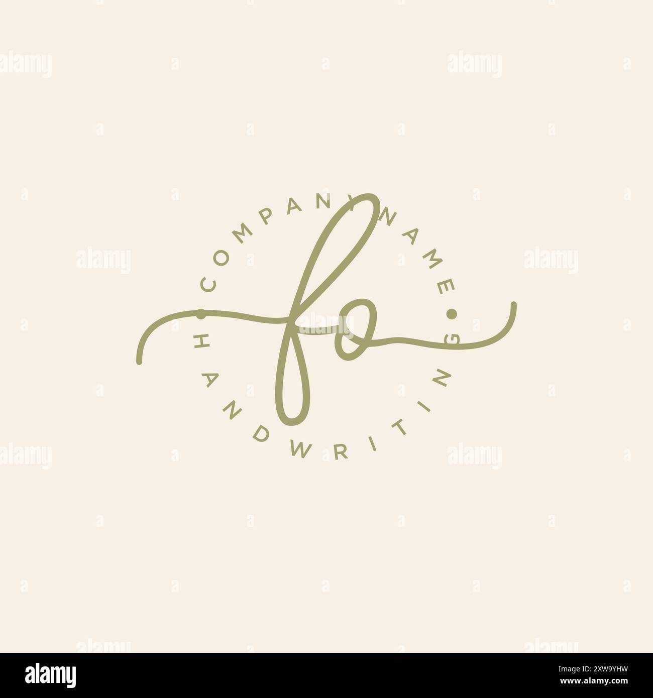 FO logo d'écriture manuscrite initiale Illustration de Vecteur