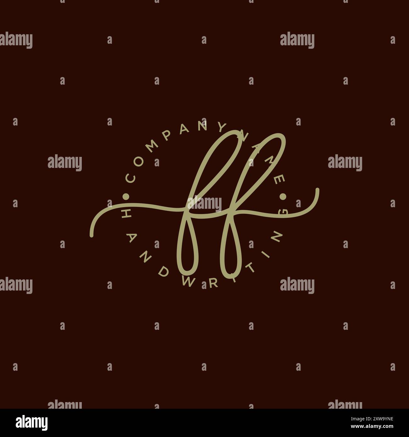 FF logo d'écriture manuscrite initiale Illustration de Vecteur