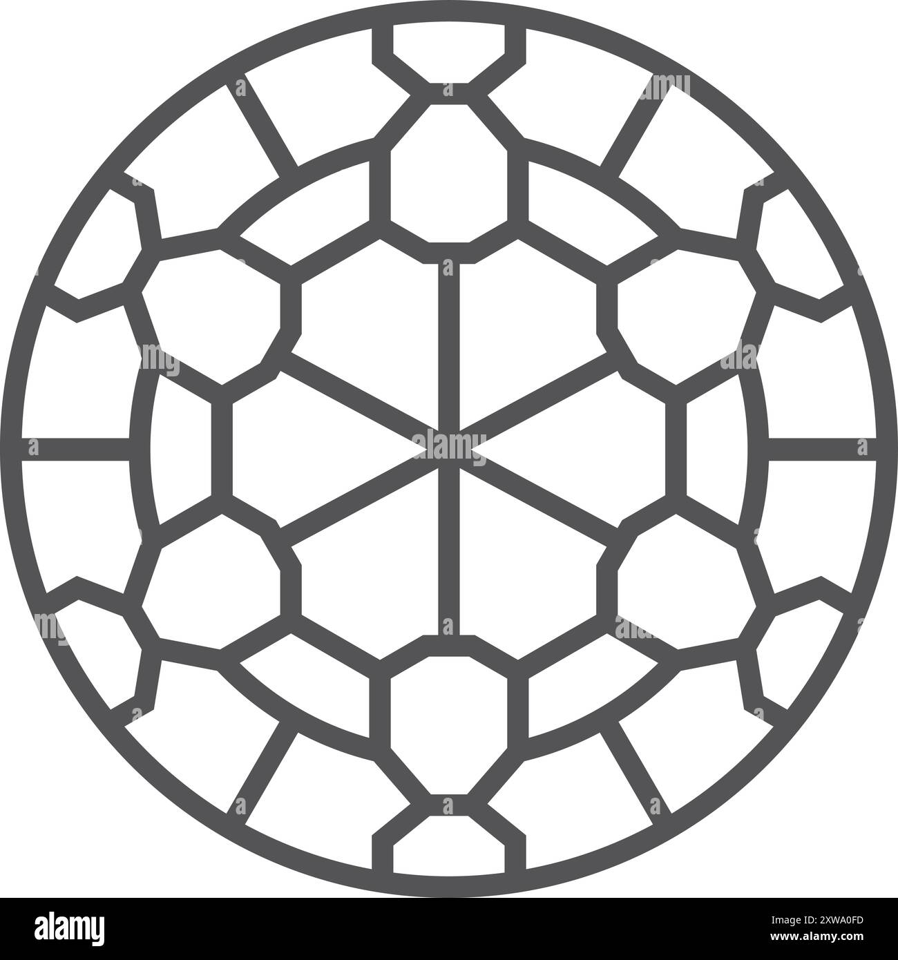 Ornement rond coréen. Emblème de cercle de ligne géométrique Illustration de Vecteur