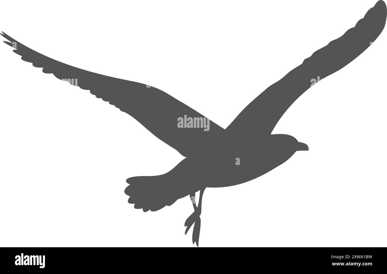 Silhouette d'oiseau volant. Icône d'animal sauvage noir Illustration de Vecteur