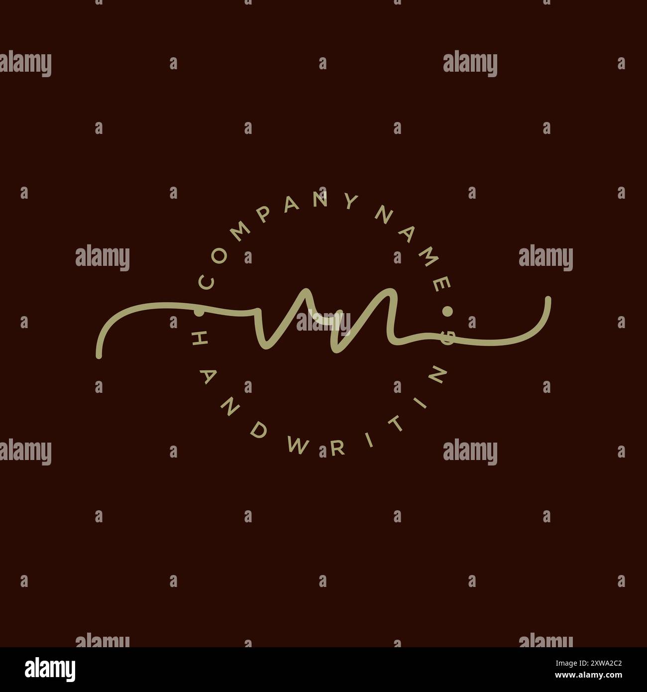 Logo d'écriture manuscrite initiale VN Illustration de Vecteur