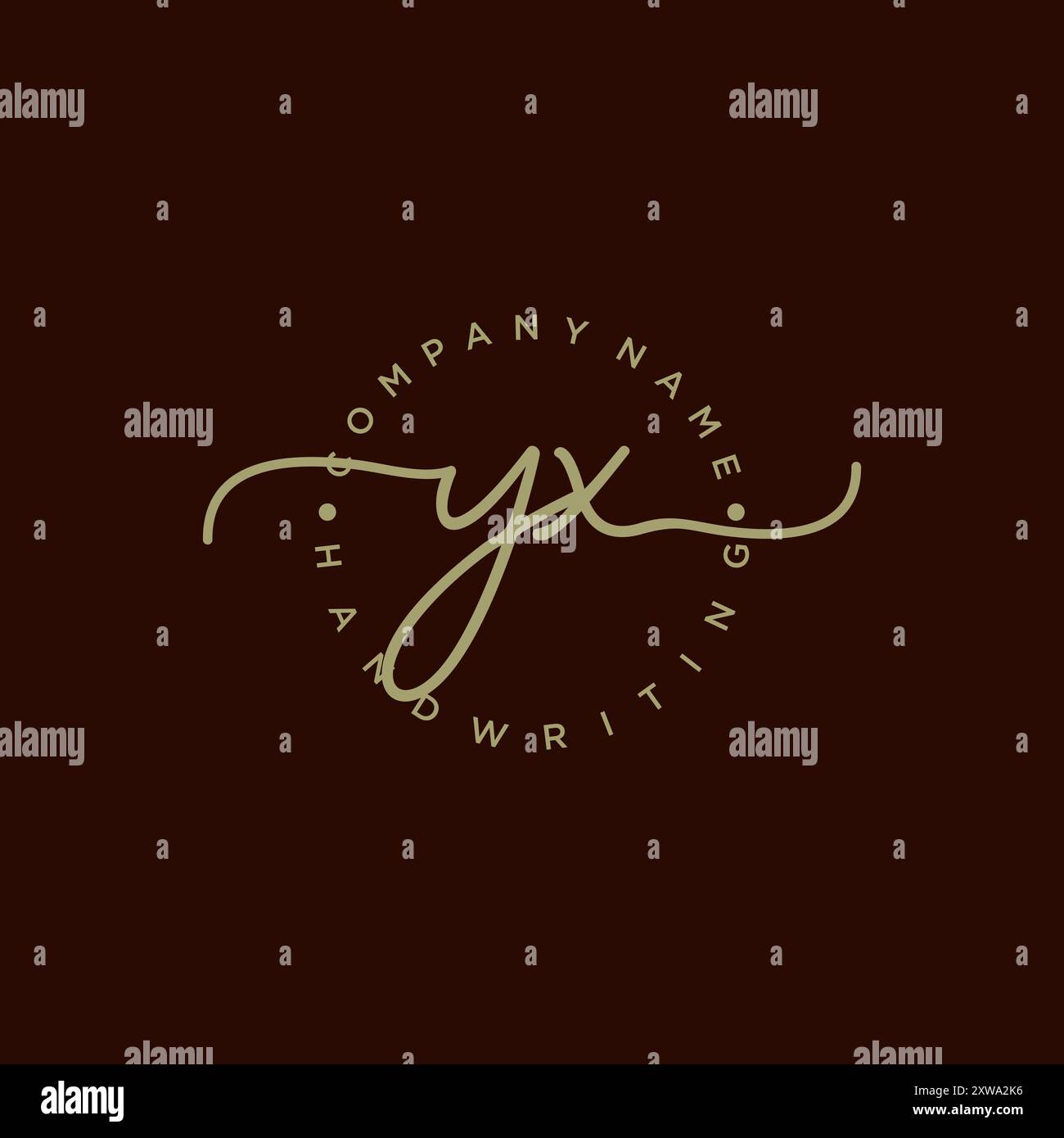 Logo d'écriture manuscrite initiale YX Illustration de Vecteur