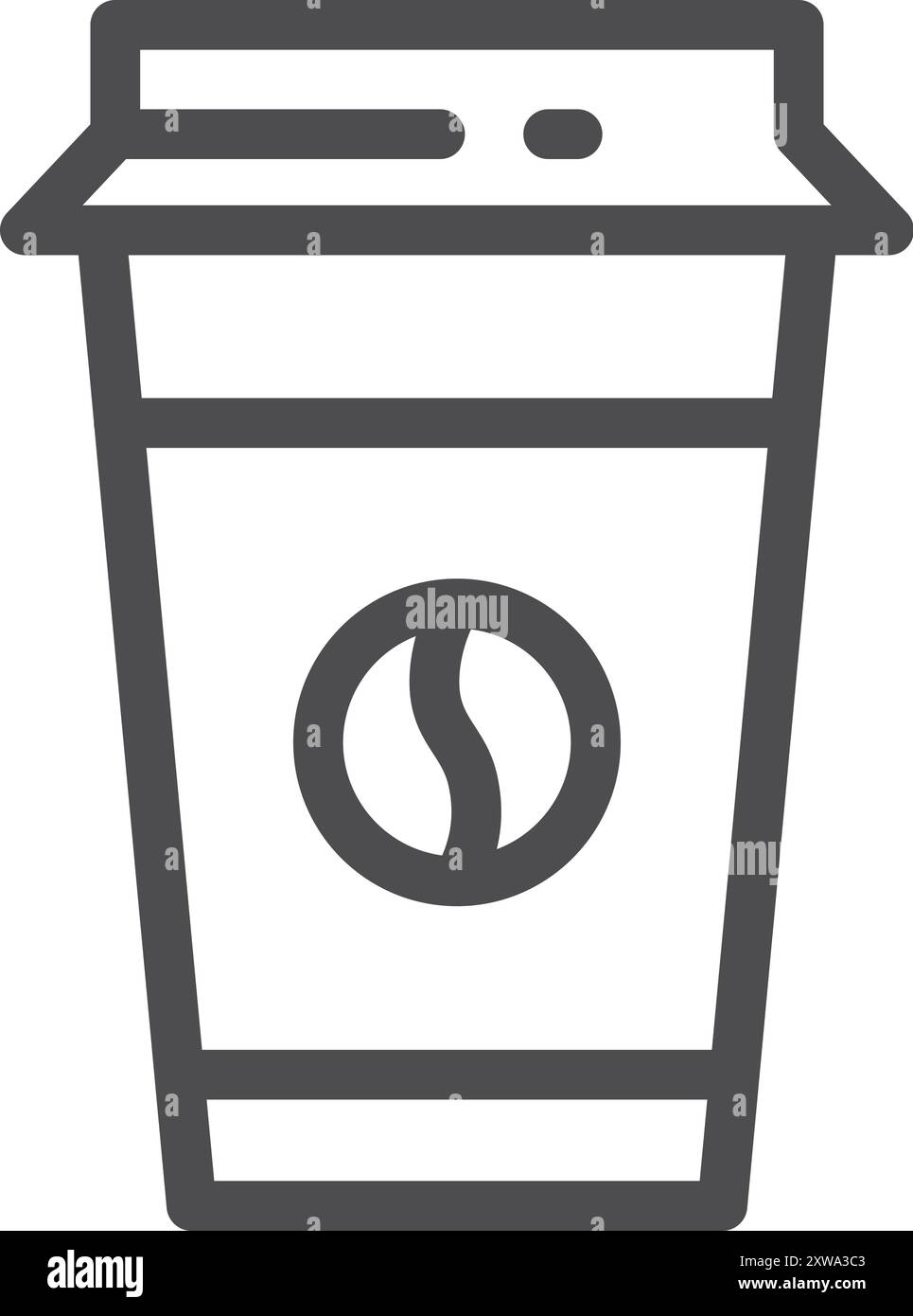 Icône de ligne de tasse de papier à café Illustration de Vecteur