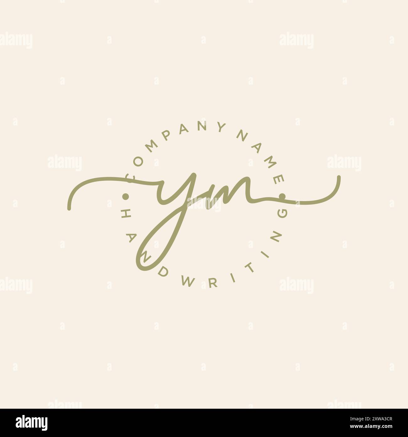Logo d'écriture manuscrite initiale YM Illustration de Vecteur