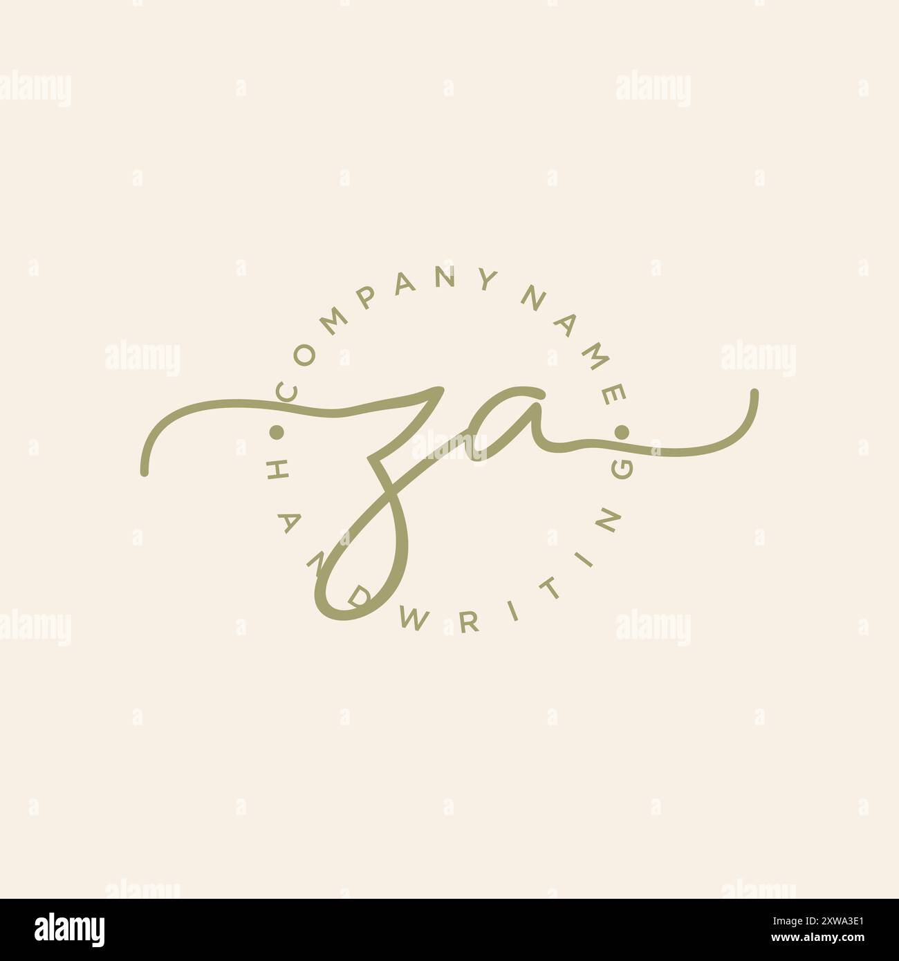 Logo d'écriture manuscrite initiale ZA Illustration de Vecteur