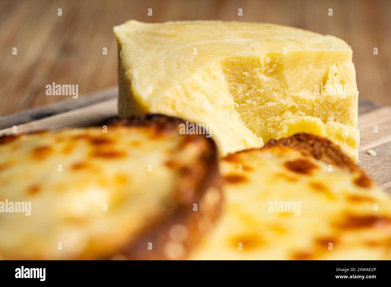 Fromage sur pain grillé Banque D'Images