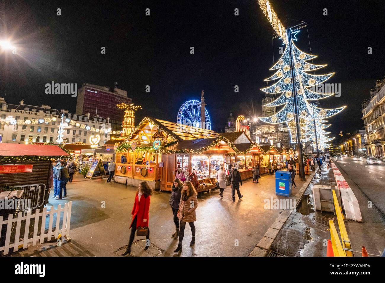 George Square Christmas Market, Glasgow, Lowlands, Royaume-Uni Banque D'Images