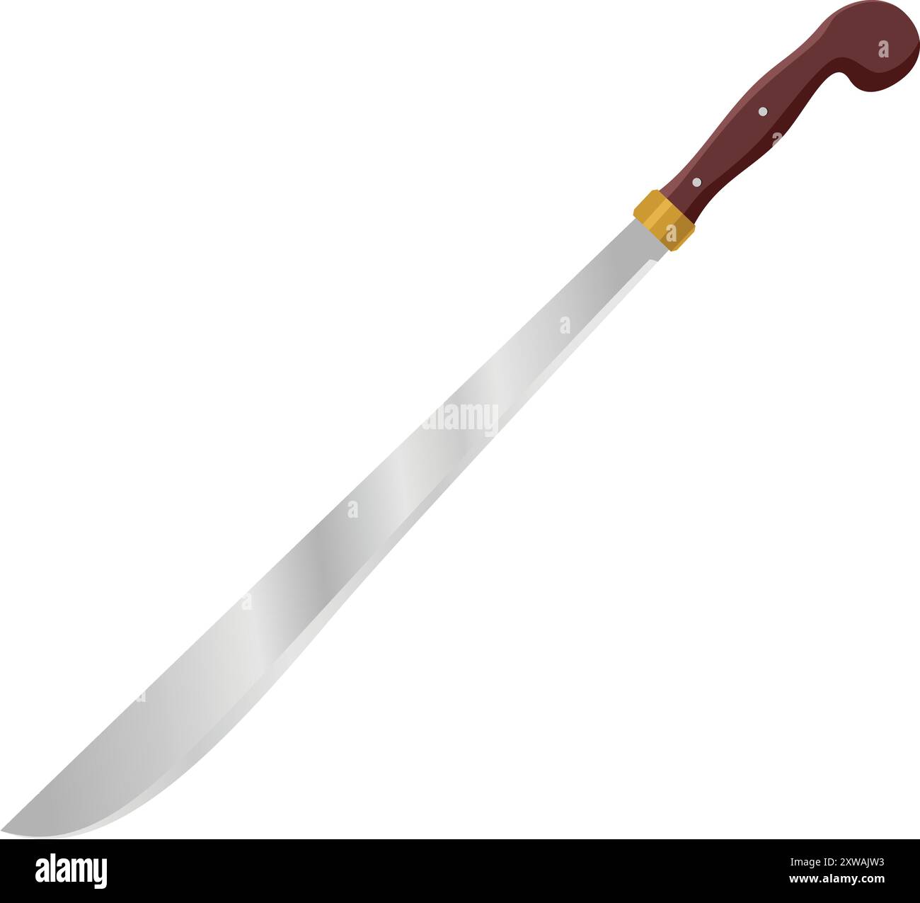 Arme traditionnelle Golok Machete Silat Illustration de Vecteur