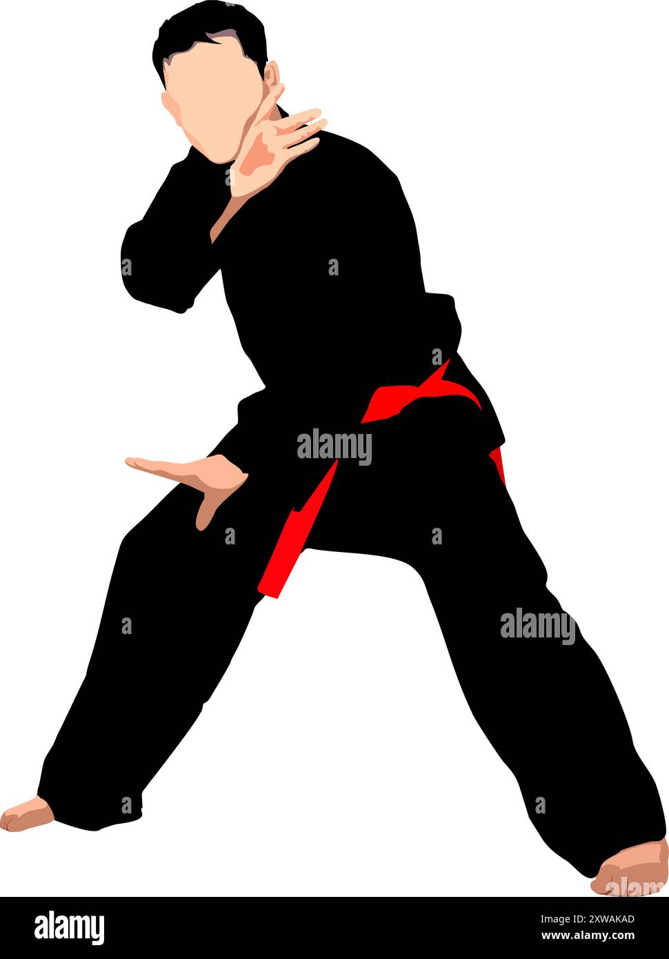 Position intérieure sur le mouvement silat Illustration de Vecteur
