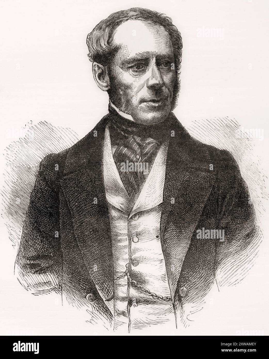 John Somerset Pakington, 1er baron Hampton, 1799-1880. Politicien conservateur britannique. Extrait de Cassell's Illustrated History of England, publié vers 1880. Banque D'Images
