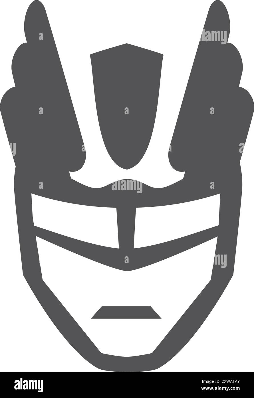 Symbole casque Superpower. Icône noire du masque de super-héros Illustration de Vecteur