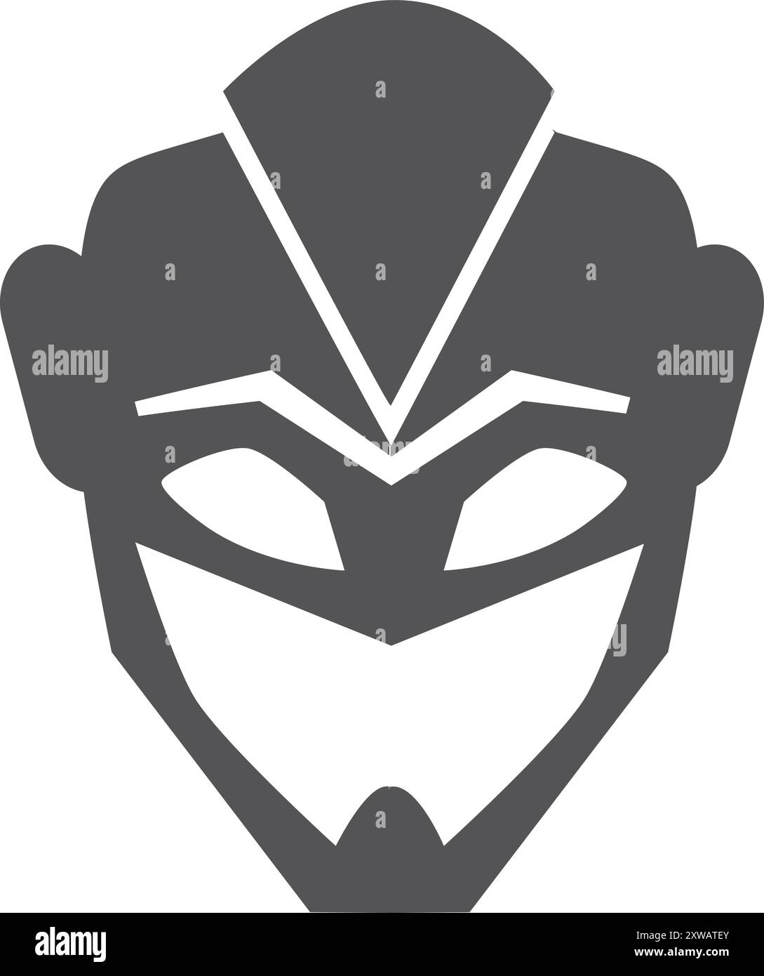 Icône noire de casque de super-héros. Silhouette de masque puissante Illustration de Vecteur