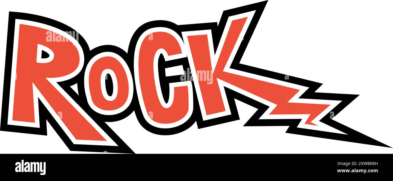 Logo Rock. Police de caractères décorative. Typographie musicale Illustration de Vecteur