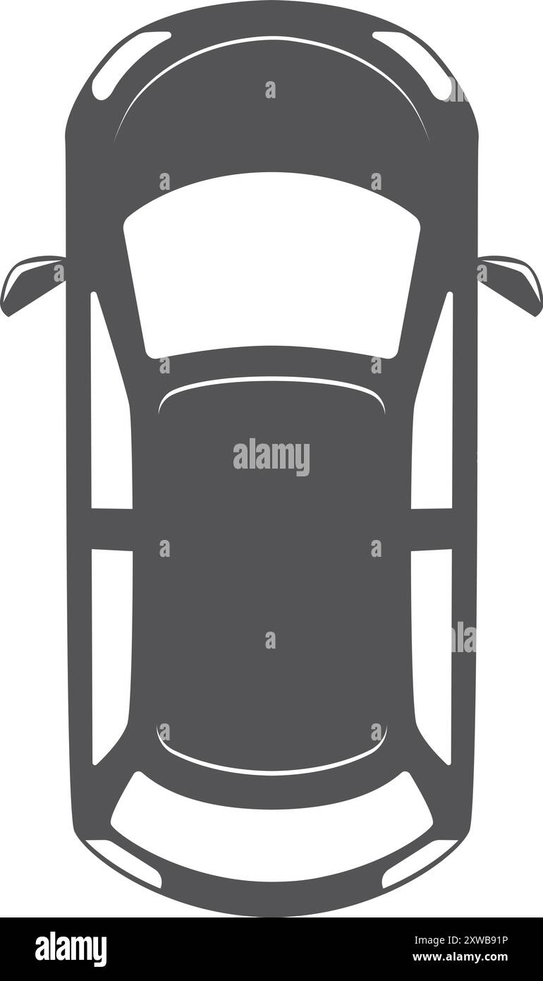 Vue de dessus du hayon. Icône noire de voiture urbaine Illustration de Vecteur