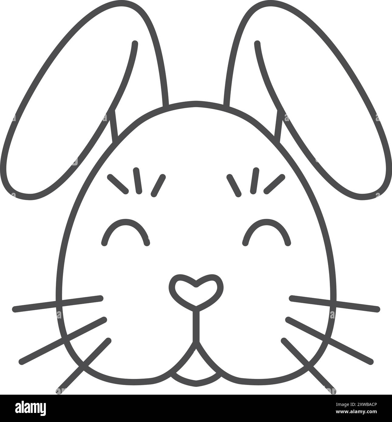 Icône tête de lapin. Symbole de ligne de tête de lapin Illustration de Vecteur