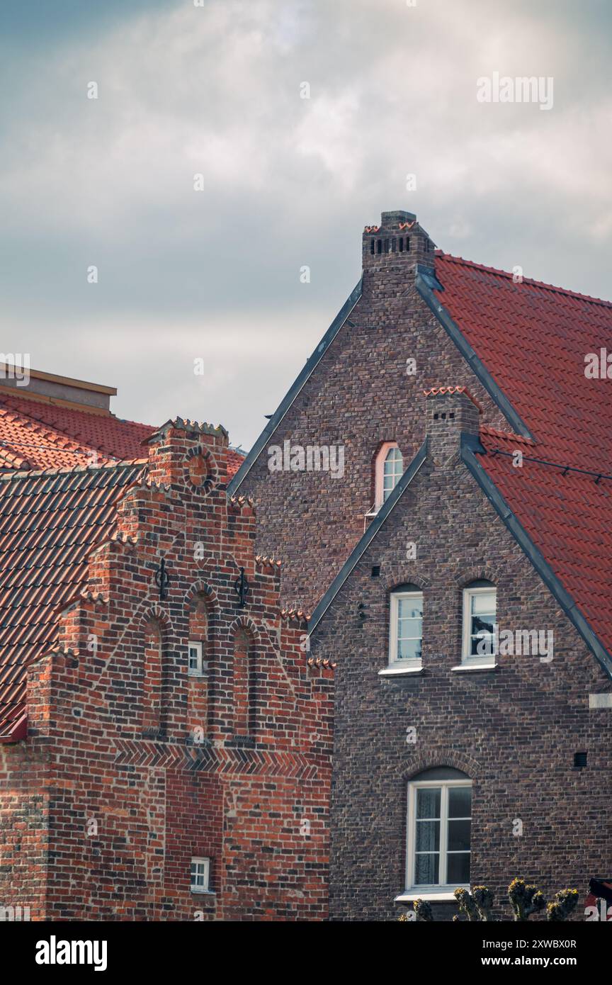 Façades historiques en briques à Lund Suède Banque D'Images