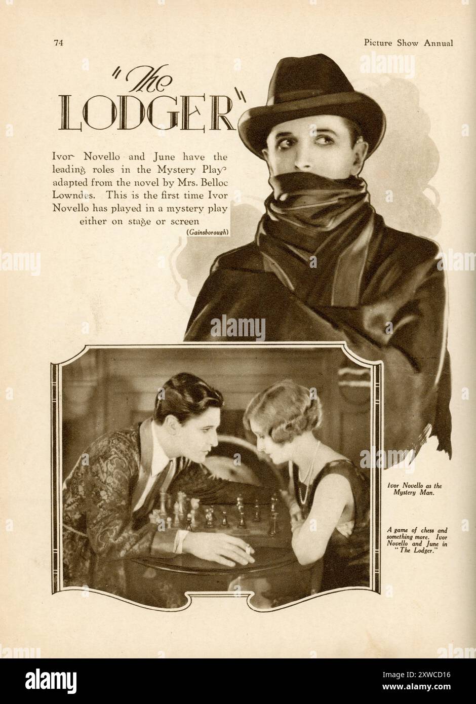 IVOR NOVELLO et JUNE TRIPP dans THE LODGER : Une histoire du réalisateur de London Fog 1927 ALFRED HITCHCOCK d'après le roman / pièce de MRS Marie Belloc Lowndes assistant réalisateur / superviseur de scénario Alma Reville producteur Michael balcon Carlyle Blackwell Productions / Gainsborough Pictures Banque D'Images