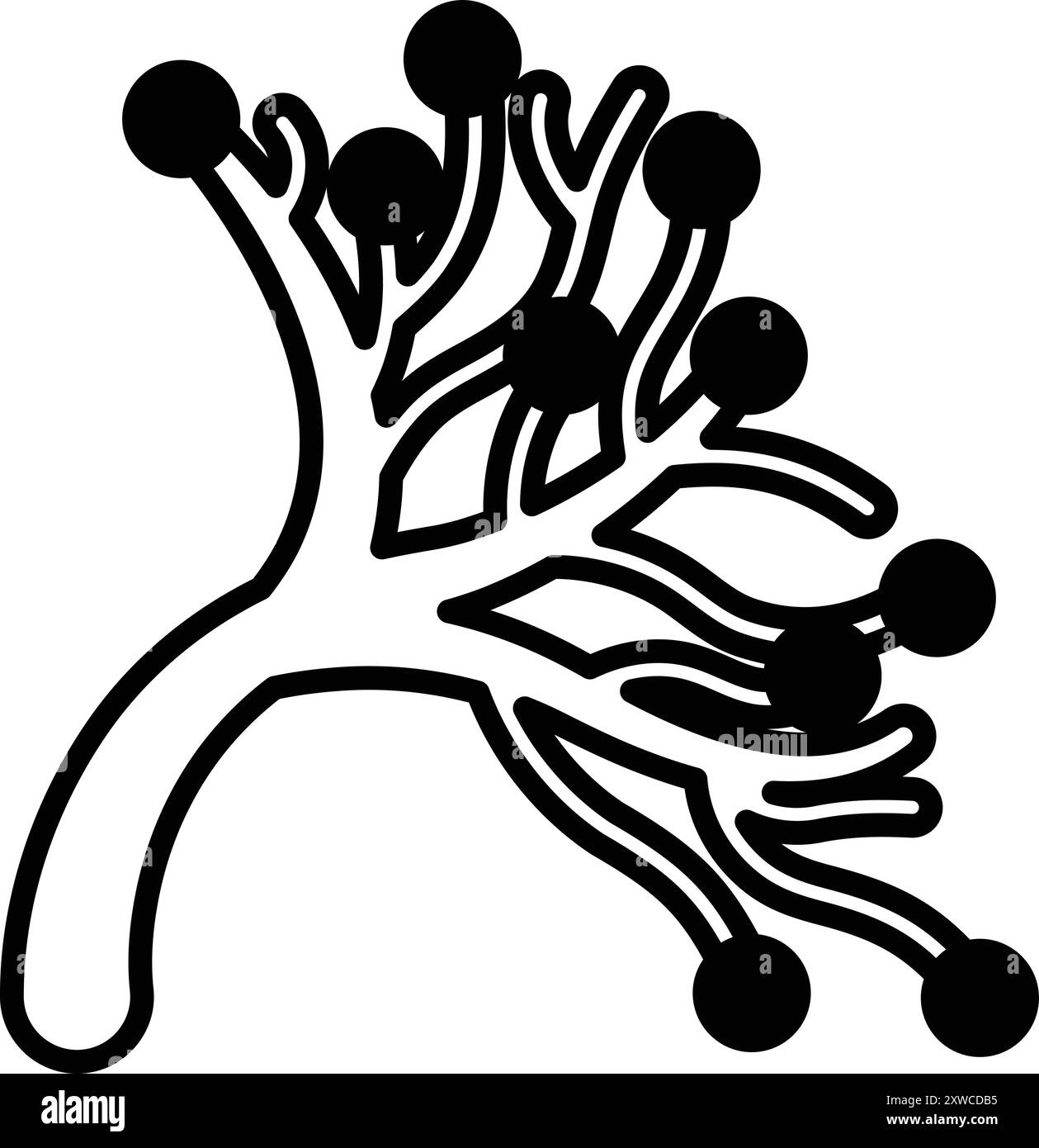 Les cellules sanguines dans les vaisseaux sanguins dans le style de dessin au trait Illustration de Vecteur
