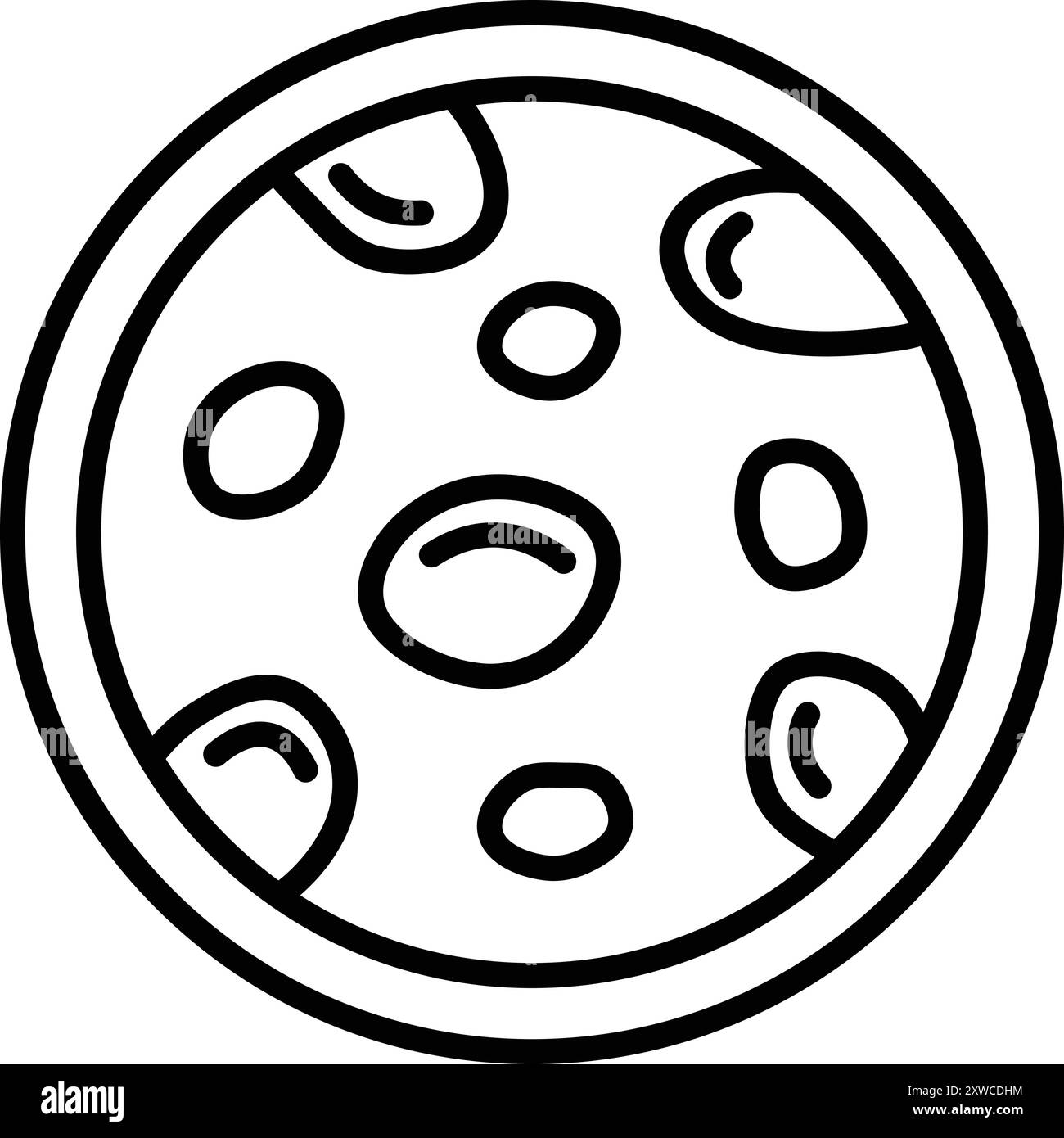 Les cellules sanguines dans les vaisseaux sanguins dans le style de dessin au trait Illustration de Vecteur