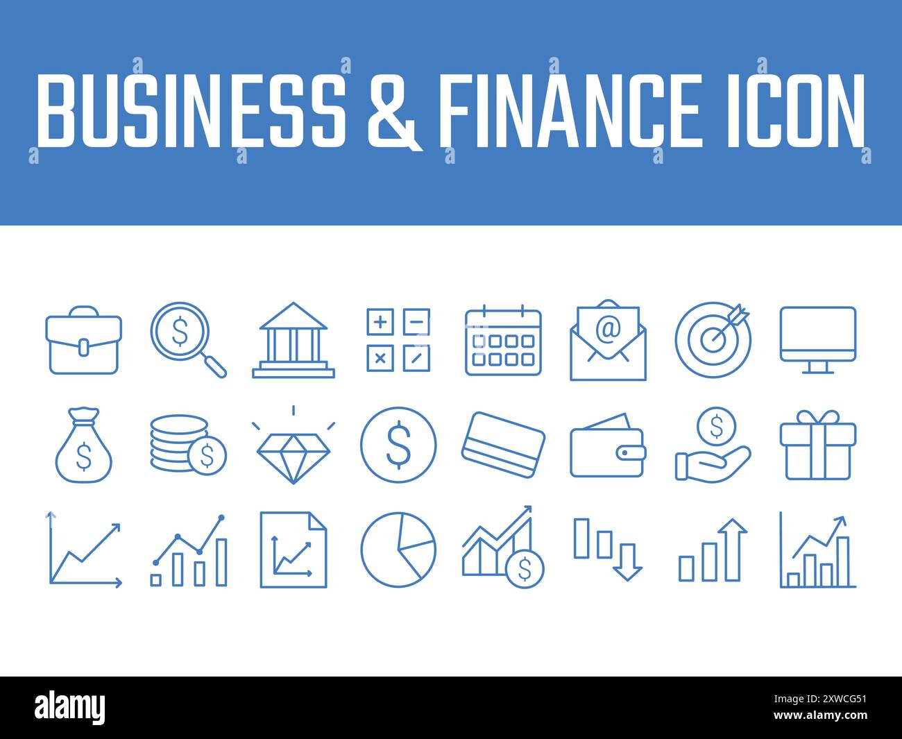 Icônes Business Finance définies. Icône Business and Finance. icônes de vecteur de perte de profit d'entreprise Illustration de Vecteur