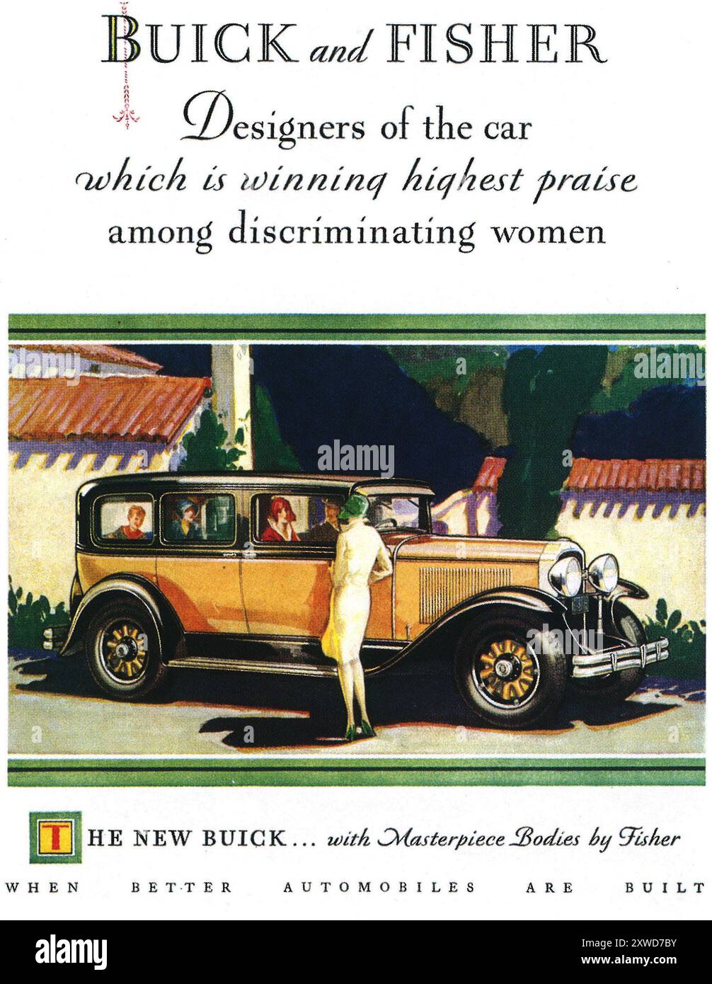 Publicité Buick by Fisher 1929 - « designers de la voiture qui a remporté le plus haut prix parmi les femmes discriminantes » Banque D'Images