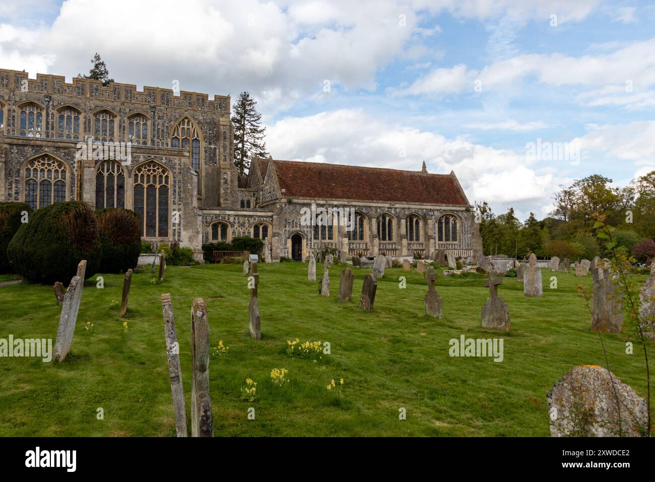 L'église Holy Trinity, Long Melford, Suffolk, Angleterre, RU Banque D'Images