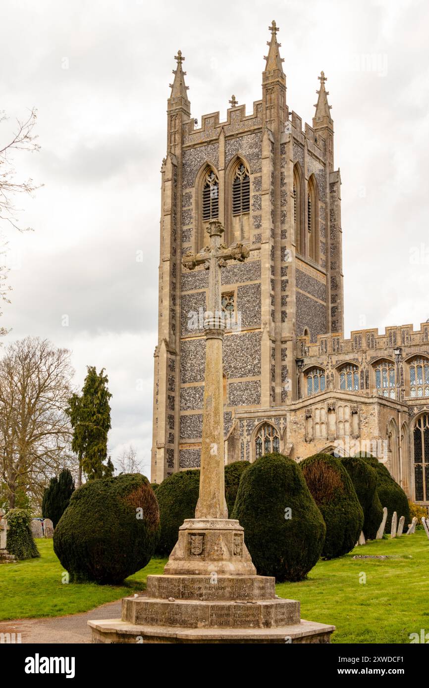 L'église Holy Trinity, Long Melford, Suffolk, Angleterre, RU Banque D'Images