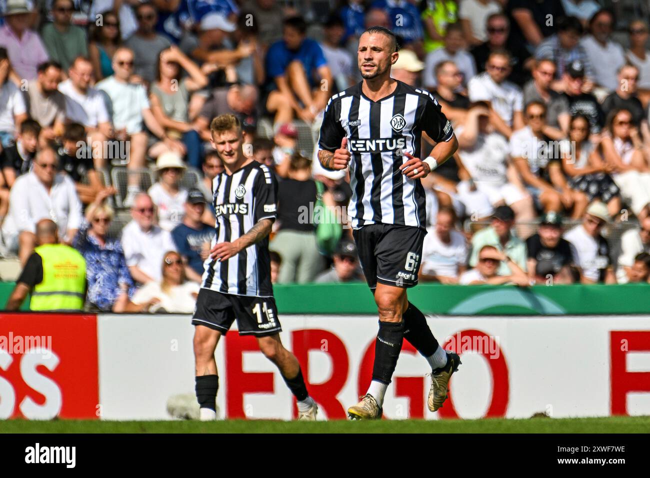 17.08.2024, CENTUS Arena, Aalen, GER, DFB Pokal, VFR Aalen vs FC Schalke 04, im Bild Luigi Campagna (Aalen, #6) Foto ? La réglementation nordphoto GmbH/Hafner DFL interdit toute utilisation de photographies comme séquences d'images et/ou quasi-vidéo Banque D'Images