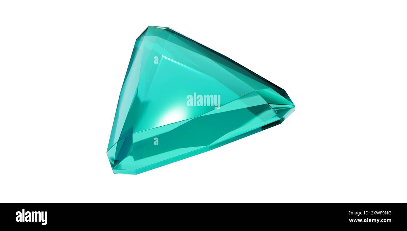 Aigue-marine gemme sur fond transparent, diamant gemme turquoise isolé. Banque D'Images
