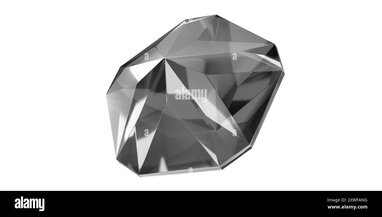 Diamant gemme sur fond transparent, diamant de pierre précieuse blanche isolé. Banque D'Images